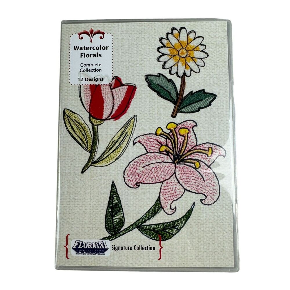 Floriani Signature Collection Watercolor Florals Embroidery Machine Design CD